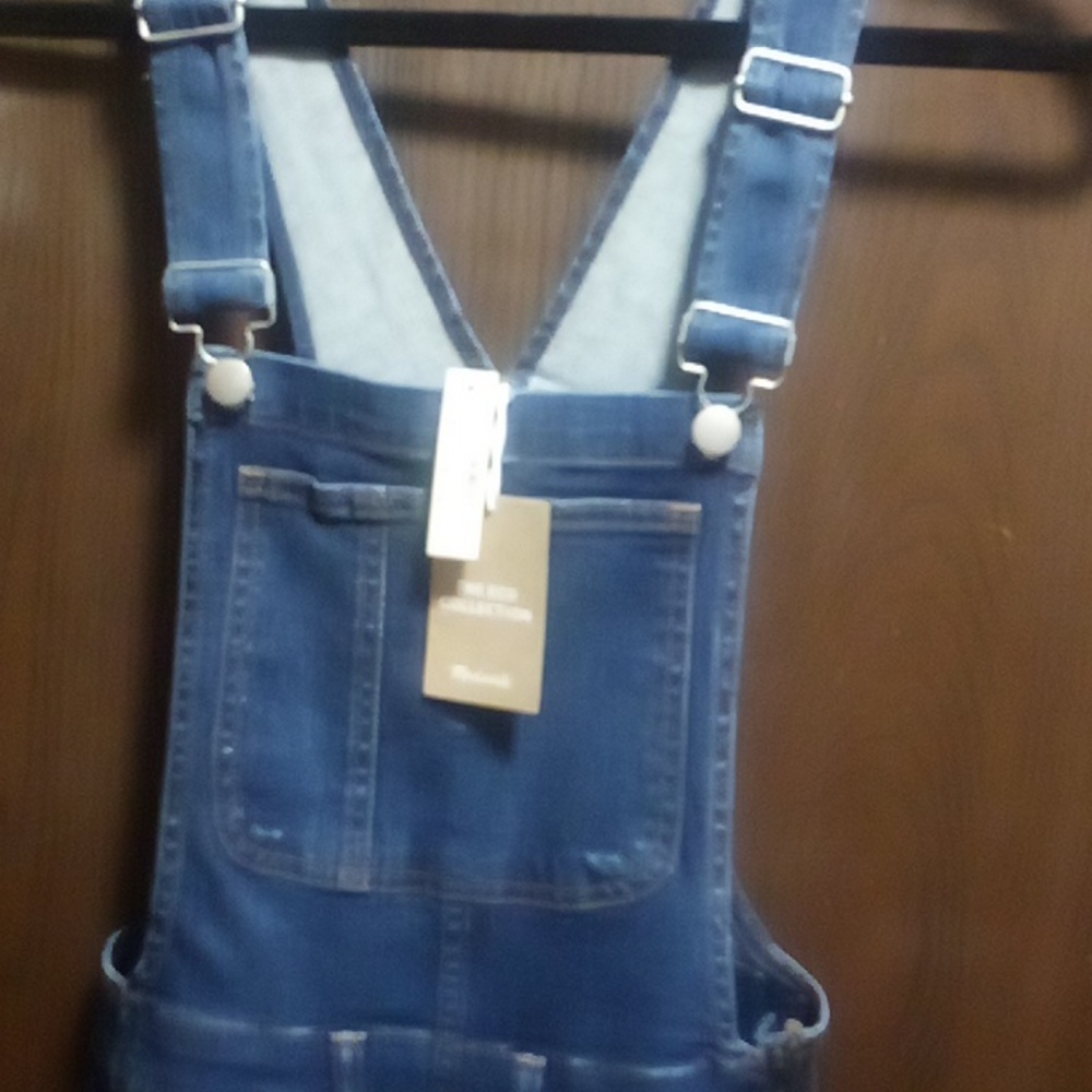 NWT Madewell Indigo Skinny Overalls - Picture 7 of 15